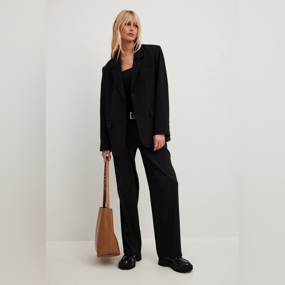 NA-KD Black relaxed oversized fit blazer